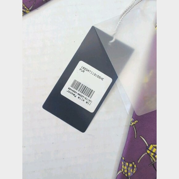 Equistrian Horse Racing Derby HONG KONG JOCKEY CLUB Purple Silk Tie - New - Picture 5 of 5